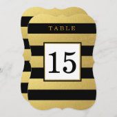 OR CHIC | CARTES NUMÉROS MARIAGE NOIR (Devant / Derrière)