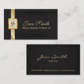 Or chic et carte de visite mobile noir de beauté (Devant / Derrière)