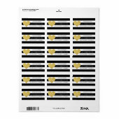 Or chic | Étiquettes de adresse de bande noire (Feuille entière)