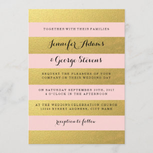 OR CHIC  FAIRE-PART DE MARIAGE ROSE