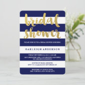 Or chic | Invitation d'Fête des mariées Gras Bleu (Debout devant)