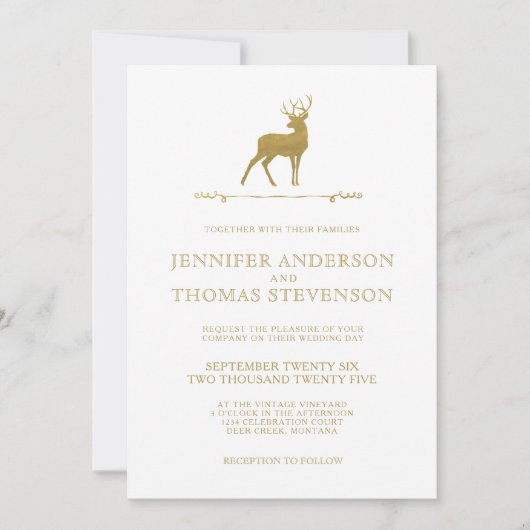 OR CHIC| INVITATIONS RUSTIQUES SUR LE MARIAGE DE C (Devant)