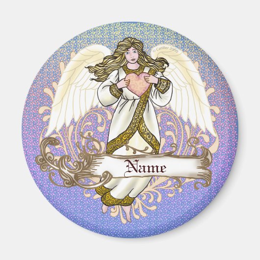 Or Christian Angel aimant coeur (Devant)