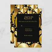 or coeurs rsvp carte de réponse mariage (Devant / Derrière)