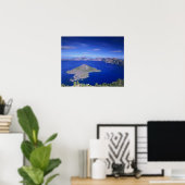 OR, Crater Lake NP, Wizard Island en Crater Poster (Thuiskantoor)