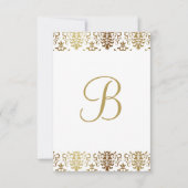 Or Damask blanc Monogramme élégant Merci chic (Devant)