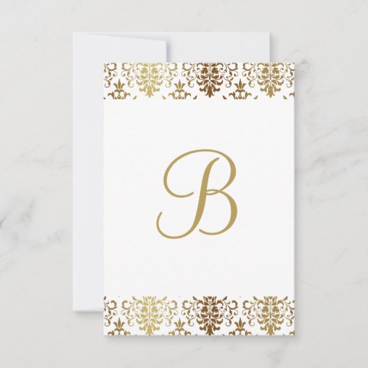 Or Damask blanc Monogramme élégant Merci chic (Devant)