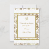 Or Damask blanc Monogramme élégant Merci chic (Dos)