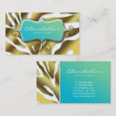 Or de bleu de zèbre de carte de visite de spa de (Devant / Derrière)