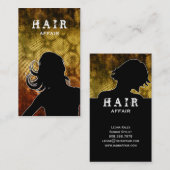 Or de cartes de visite de salon de coiffure (Devant / Derrière)