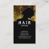Or de cartes de visite de salon de coiffure (Dos)