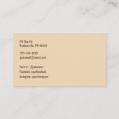 Or de crème de brun de carte de visite (Dos)