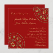 Or de faire-part de mariage et Indien de bijoux (Devant / Derrière)