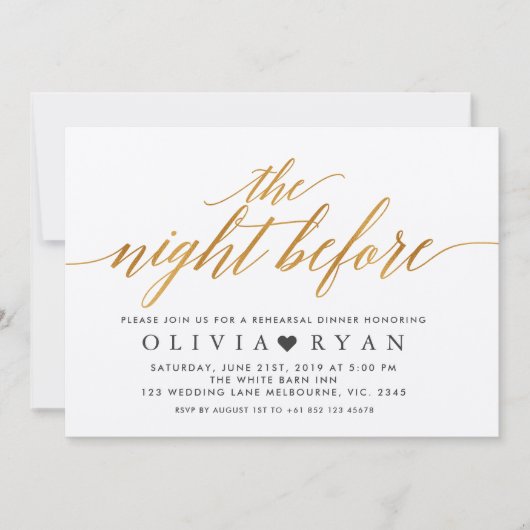 Or de Faux la nuit avant invitation (Devant)