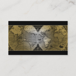 Or de globe de carte du monde de carte de visite