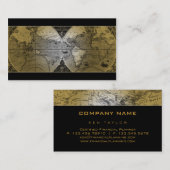 Or de globe de carte du monde de carte de visite (Devant / Derrière)