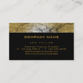 Or de globe de carte du monde de carte de visite (Dos)