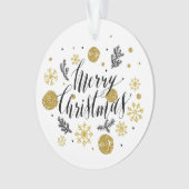 Or de Joyeux Noël et ornement noir (devant)