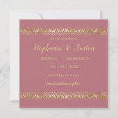 Or de luxe Enregistrer la date Invitation (Dos)