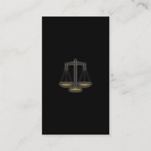 Or de noir de justice d'échelle de carte de visite (Devant)