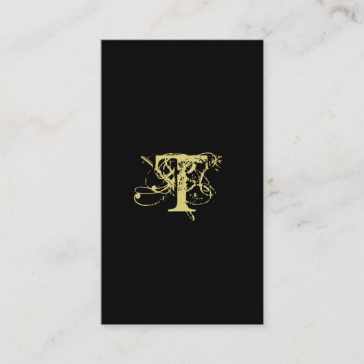 Or de noir de monogramme de carte de visite de (Devant)