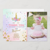 Or de rose de carte de remerciements (Devant / Derrière)