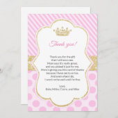 Or de rose de carte de remerciements de princesse (Devant / Derrière)