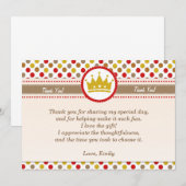 Or de rouge de prince carte de remerciements (Devant / Derrière)