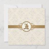 Or & dentelle Baroque Formal Élégant Invitation de (Dos)