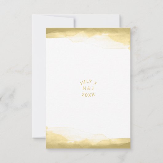 Or Dijon Mustard Aquarelle Mariage moderne RSVP (Dos)