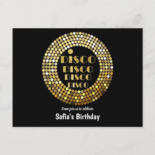 or disco ball Postcard invitation (Devant)