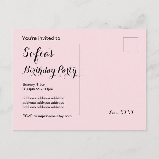 or disco ball Postcard invitation (Dos)