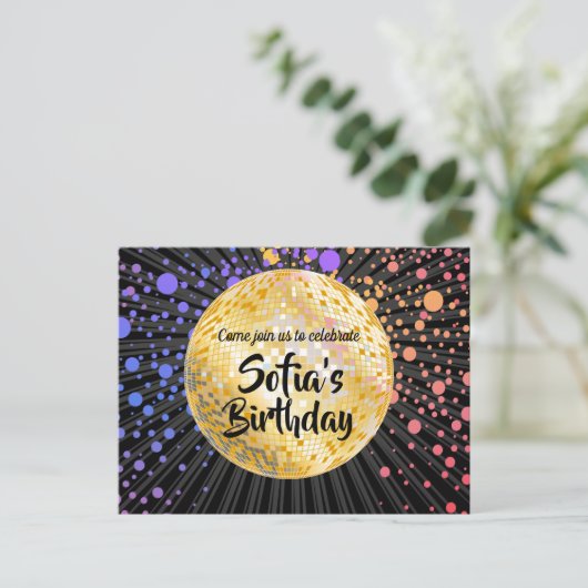 or disco ball Postcard invitation (Debout devant)