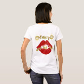 Or du THICKALICIOUS des femmes et T-shirt rouge de (Dos entier)