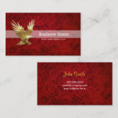 Or Eagle dans le carte de visite de rouge de (Devant / Derrière)