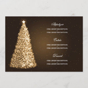 Or élégant de menu de mariage de Noël