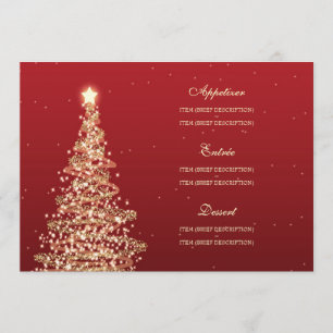 Or élégant de rouge de menu de mariage de Noël