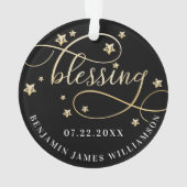 Or élégant et Noël du bébé noir de l'étoile | (dos)