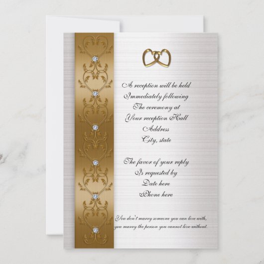 or élégant faire-part de mariage (Dos)