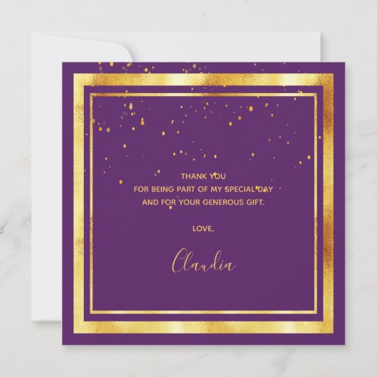 Or élégant merci  (Dos)