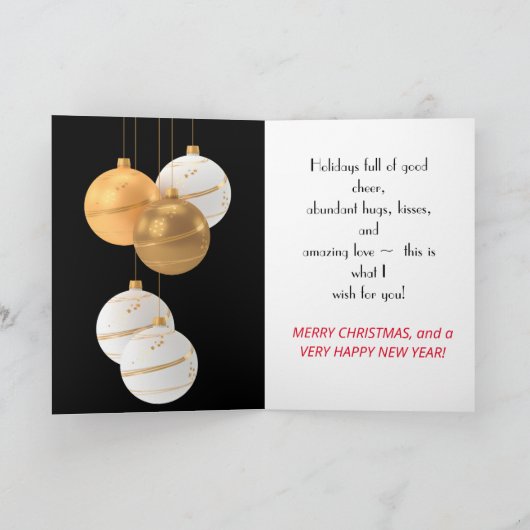 OR en BLANC ORNAMENTS CARTE DE NOËL POUR N'IMPORTE (Intérieur)