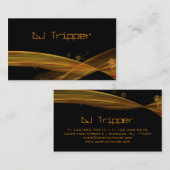 Or en bronze du DJ de rétro de vague noir de carte (Devant / Derrière)