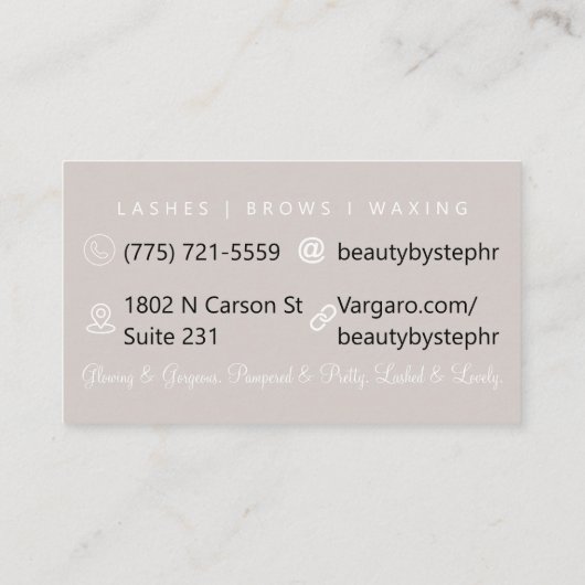 Or esthétique + carte de visite de fleurs blanches (Dos)