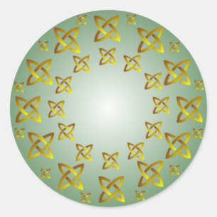 Or et autocollant rond celtique de motif de noeud