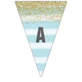 Or et bannière bleue de joyeux anniversaire (Troisième drapeau)