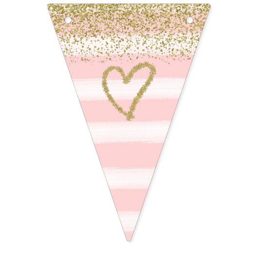 Or et bannière rose de baby shower (Deuxième drapeau)