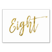 Or et blanc Élégant numéro de table huit. (Dos)