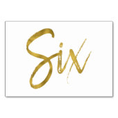 Or et blanc Élégant Numéro de table Six (Devant)