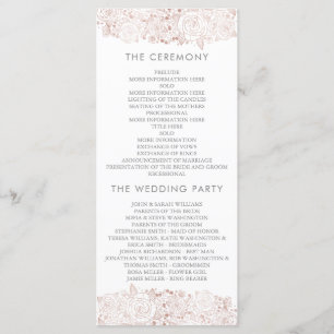 Or et blanc rose   Programme Chic Floral Wedding