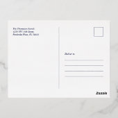 Or et bleu marine | Carte postale Foil de Noël (Verso)